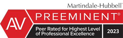 Martindale-Hubbell | AV Preeminent | Peer Rated for Highest Level of Professional Excellence | 2023